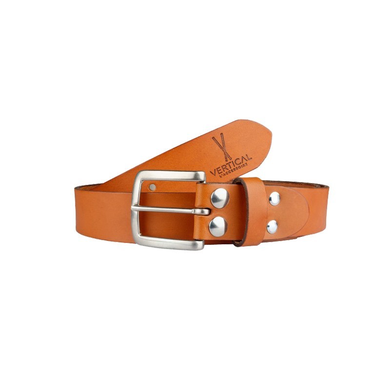 La ceinture cuir homme Camel large