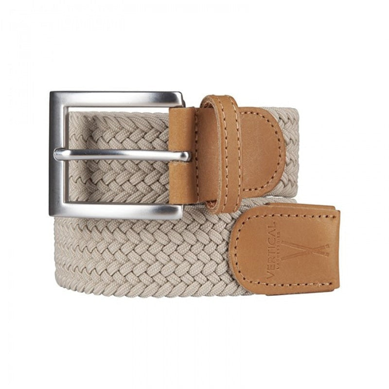 Ceinture tressée pour homme beige