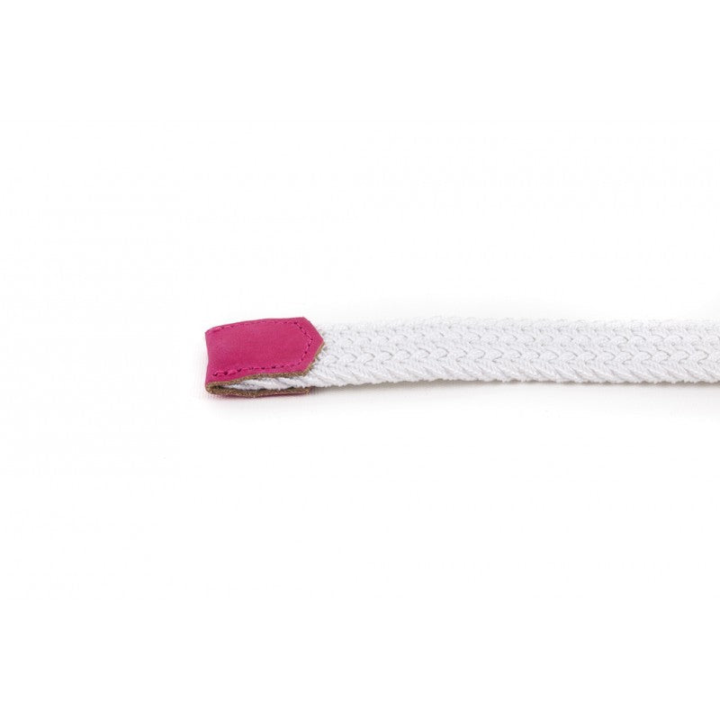 Ceinture tressée blanc rose