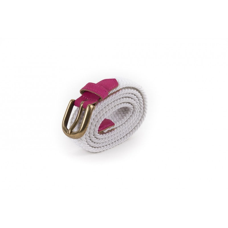 Ceinture tressée blanc rose