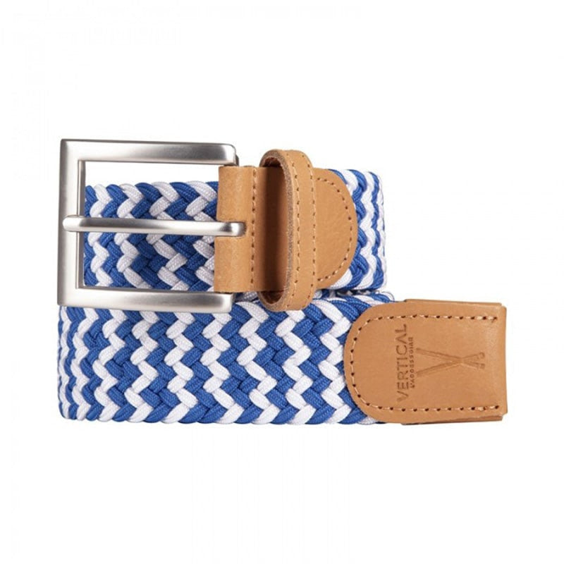 Ceinture tressée pour homme bleu blanc