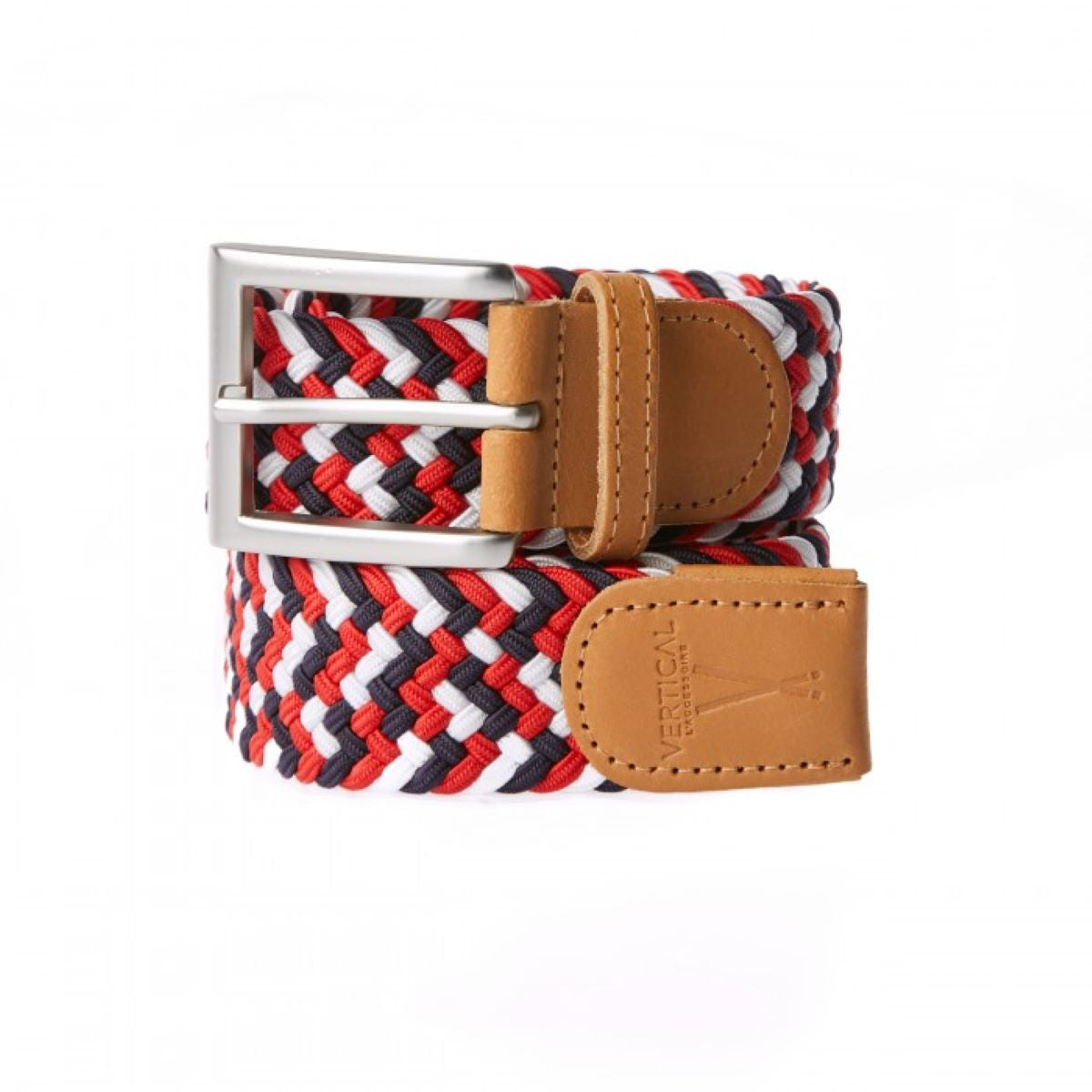 Ceinture tressée homme Bleu Blanc Rouge