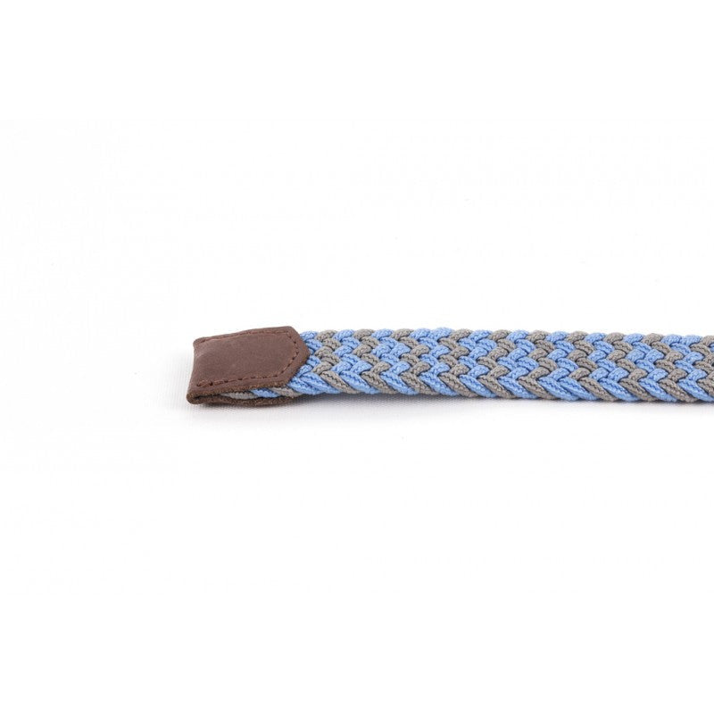 Ceinture tressée femme bleu gris