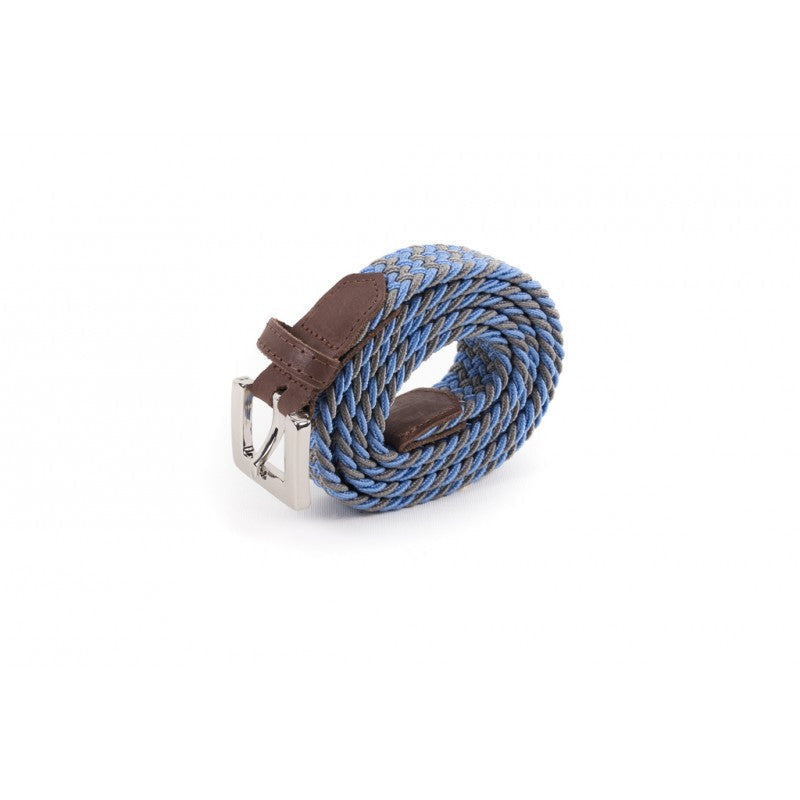 Ceinture tressée femme bleu gris