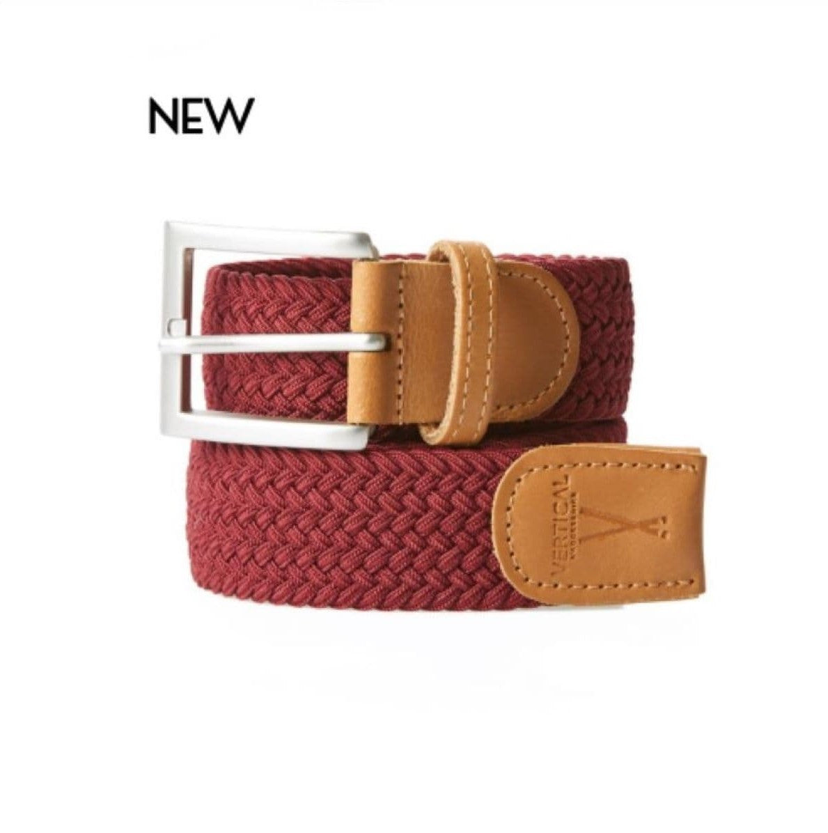 Ceinture tressée homme Bordeaux