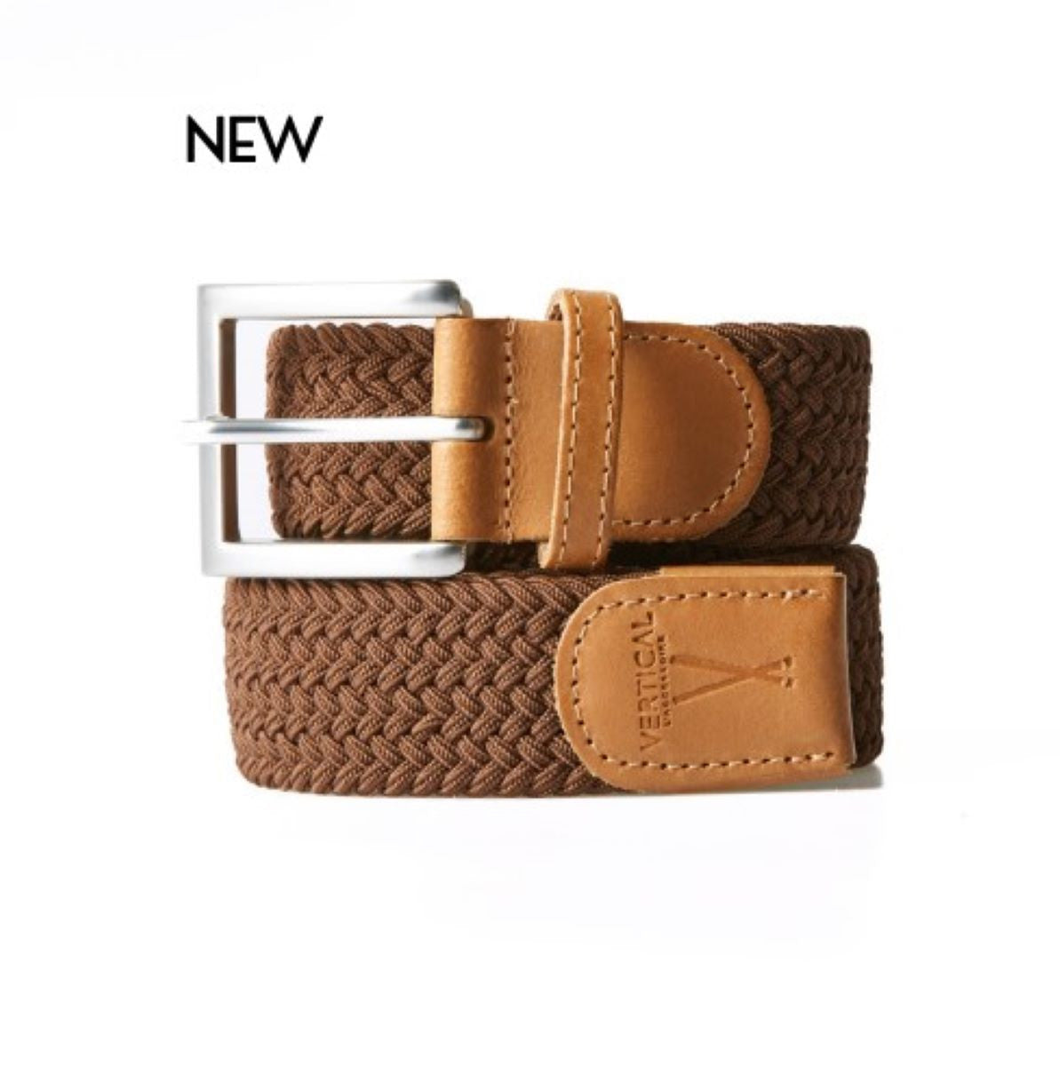 Ceinture tressée homme couleur Chataigne