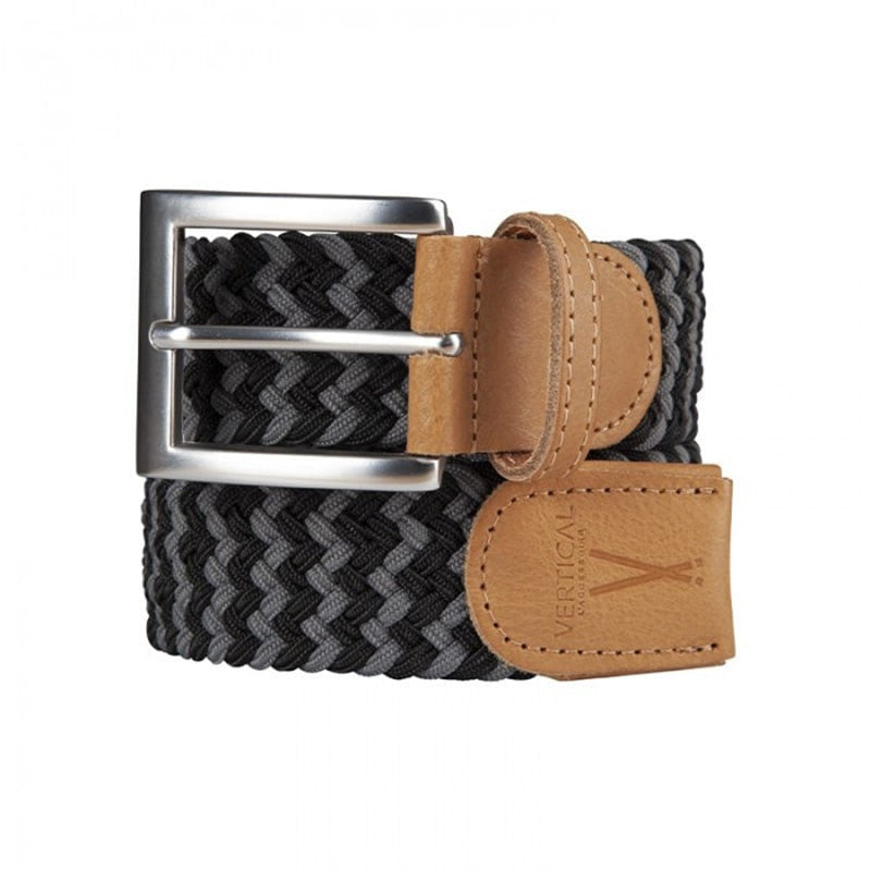 Ceinture homme tressée gris sur gris