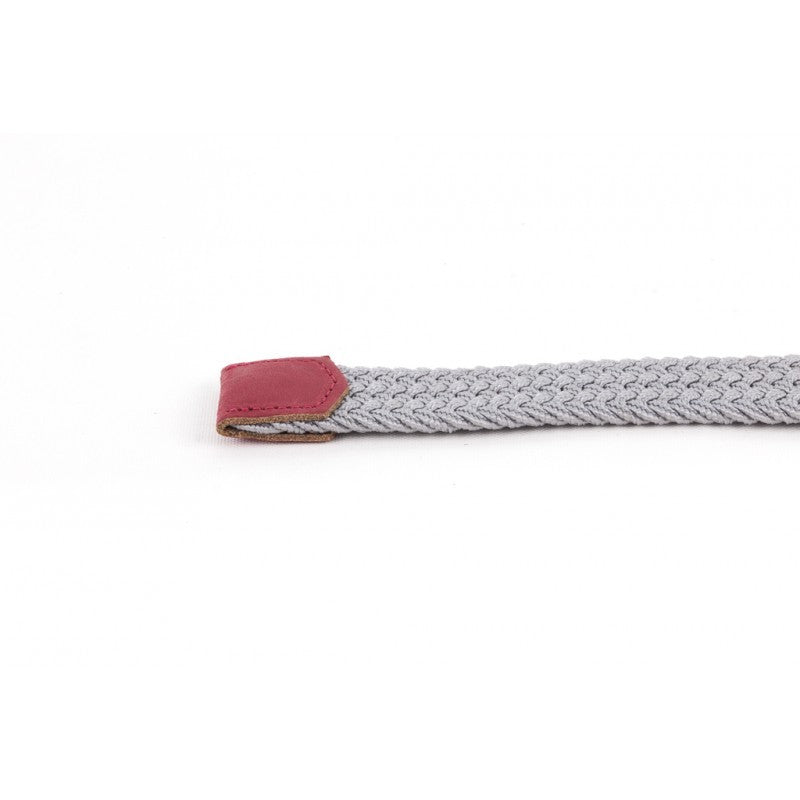 Ceinture tressée gris bordeaux