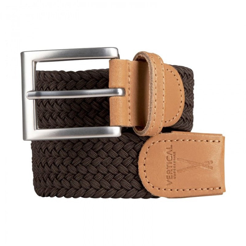Ceinture tressée pour homme marron