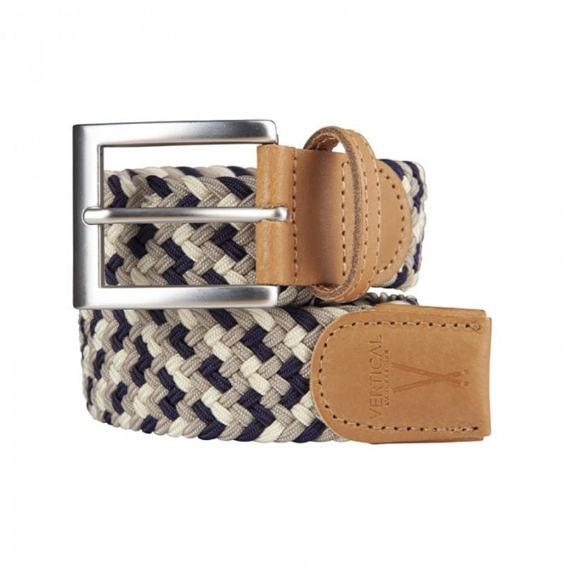 Ceinture tressée pour homme marron bleu beige