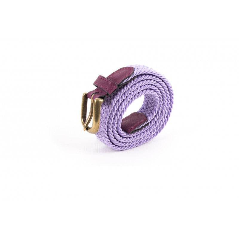 Ceinture tressée mauve bordeaux