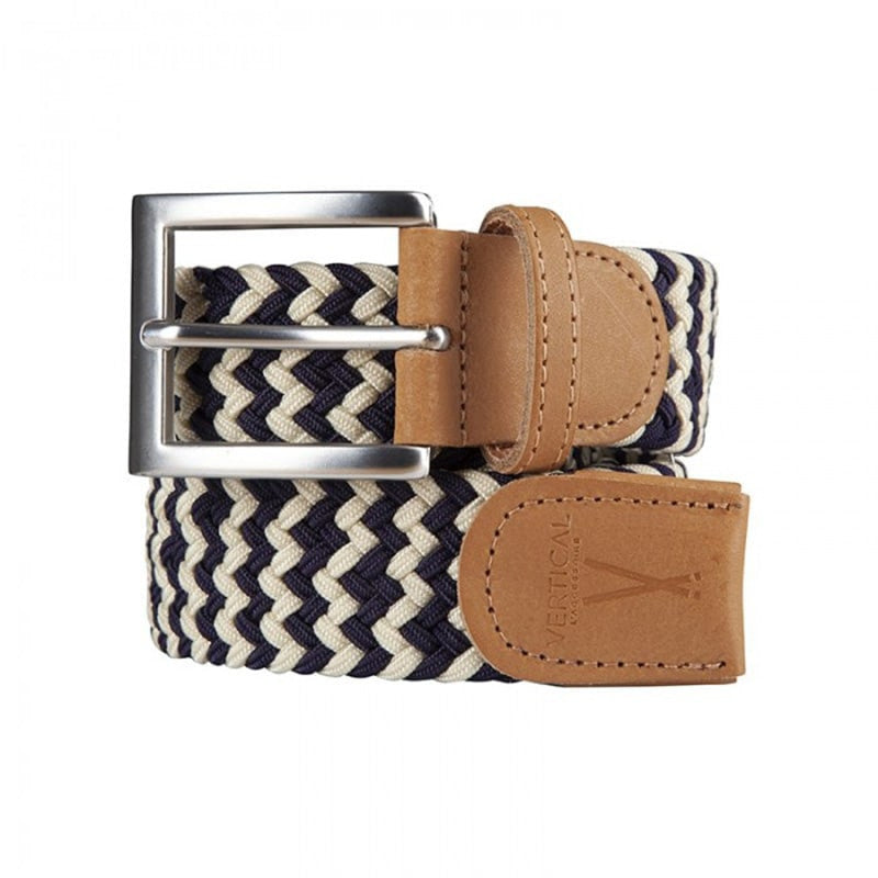Ceinture homme tressée noir beige