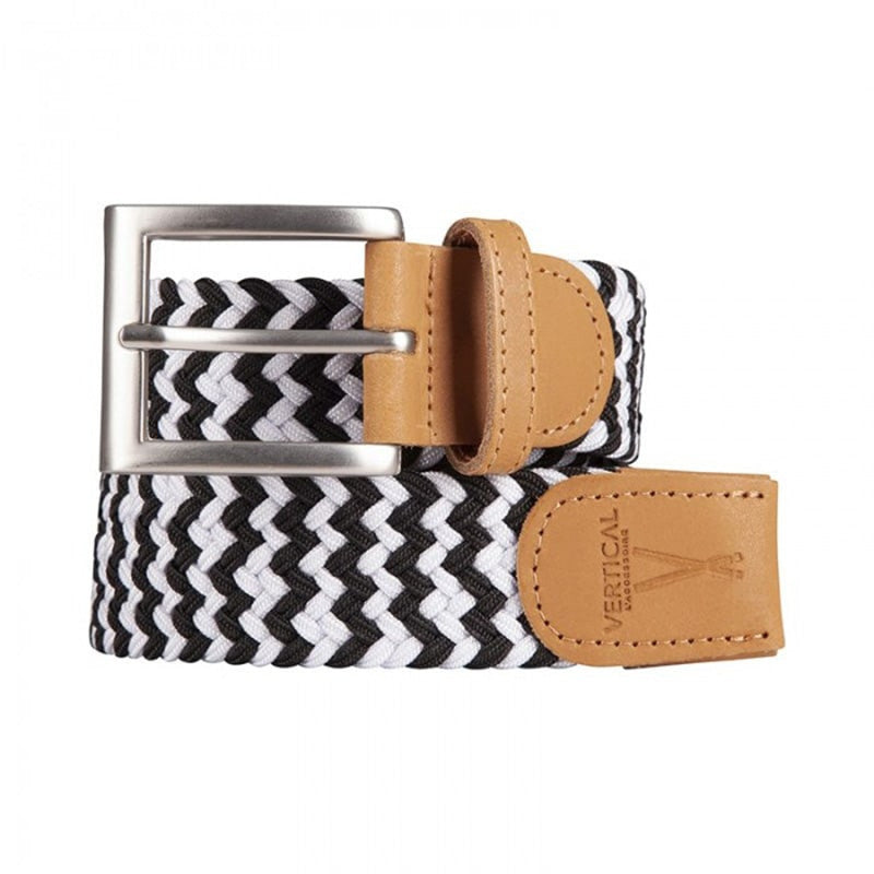 Ceinture tressée noir blanc