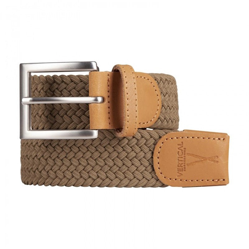 Ceinture tressée homme couleur noisette