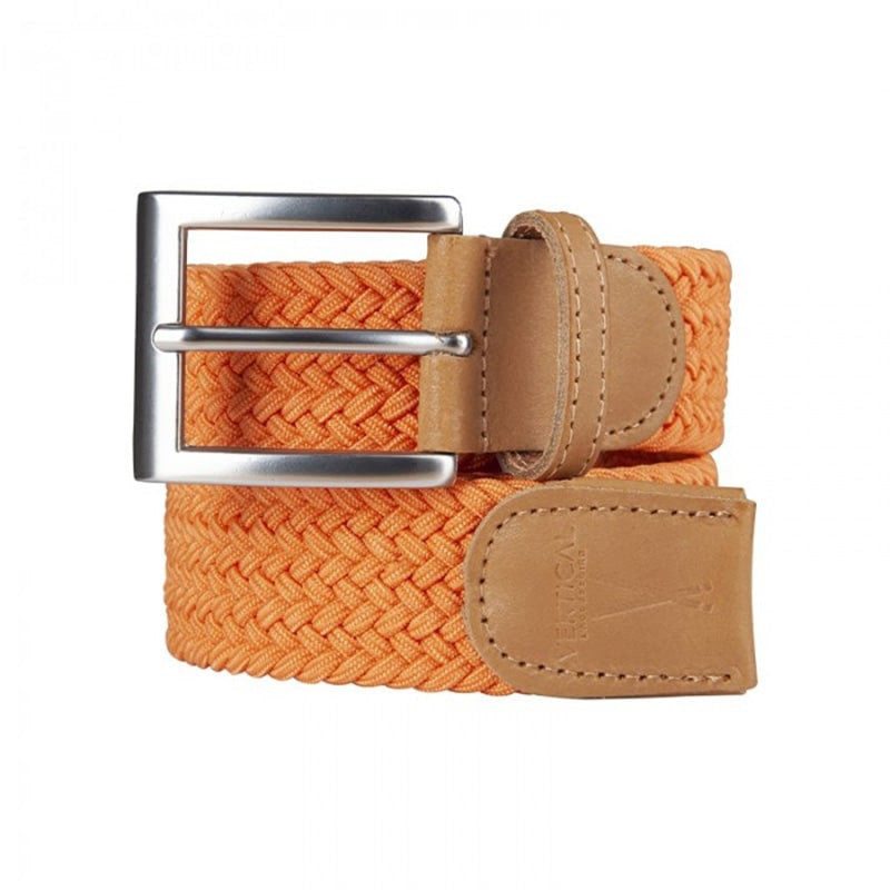 Ceinture tressée orange homme