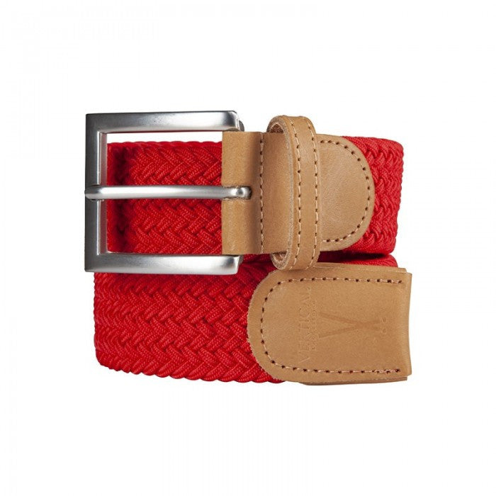Ceinture tressée homme rouge