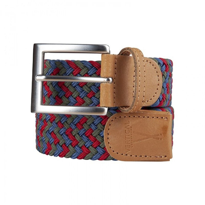 Ceinture homme tressée vert bleu rouge