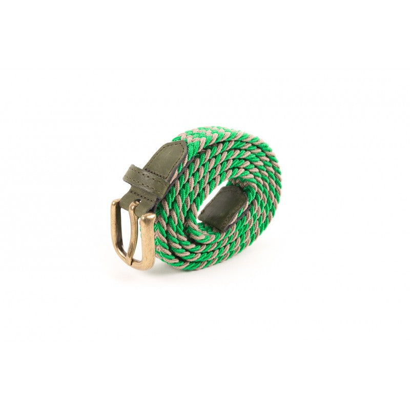 Ceinture tressée vert marron