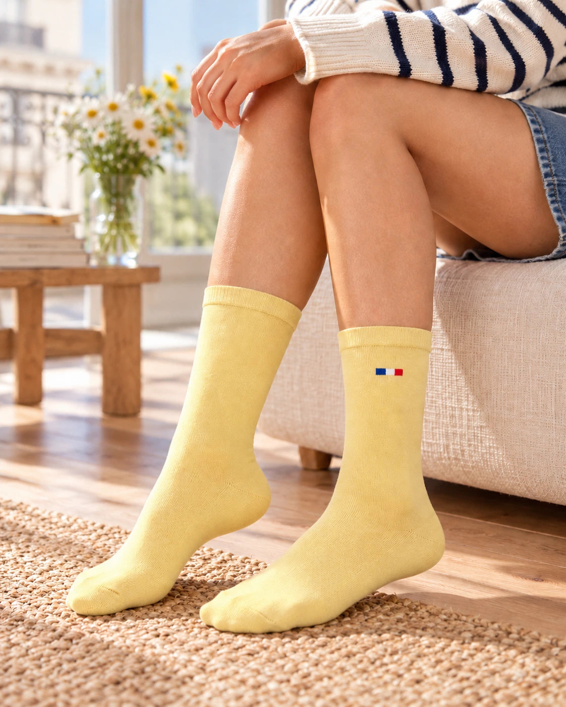 chaussette jaune francaise de profil comment les porter