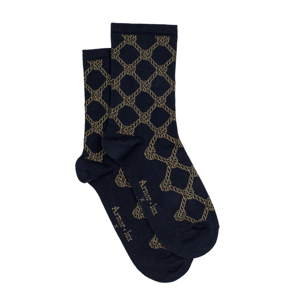 Paire de chaussettes Les Cordages marine et or, collaboration Armor-Lux