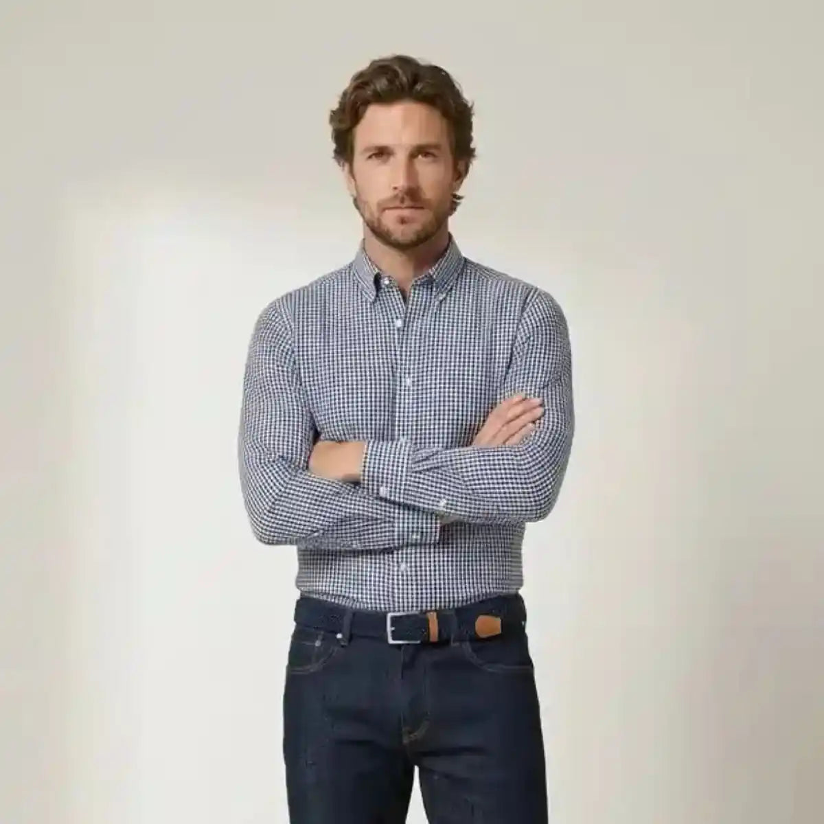 CHEMISE CARREAUX BLEU HOMME | MARINE TEMP - Chemise française