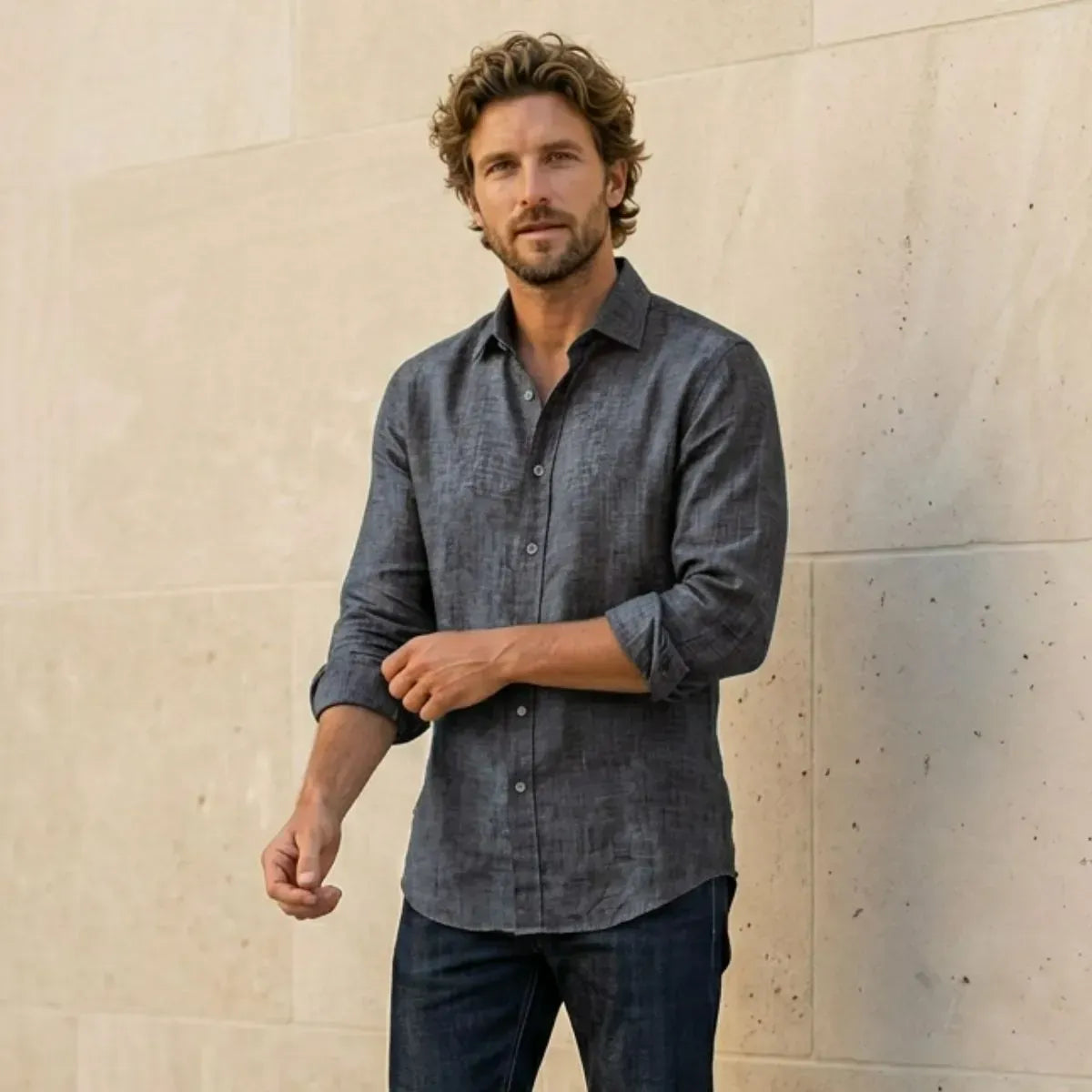 CHEMISE EN LIN BLEU | DENIM - Chemise française