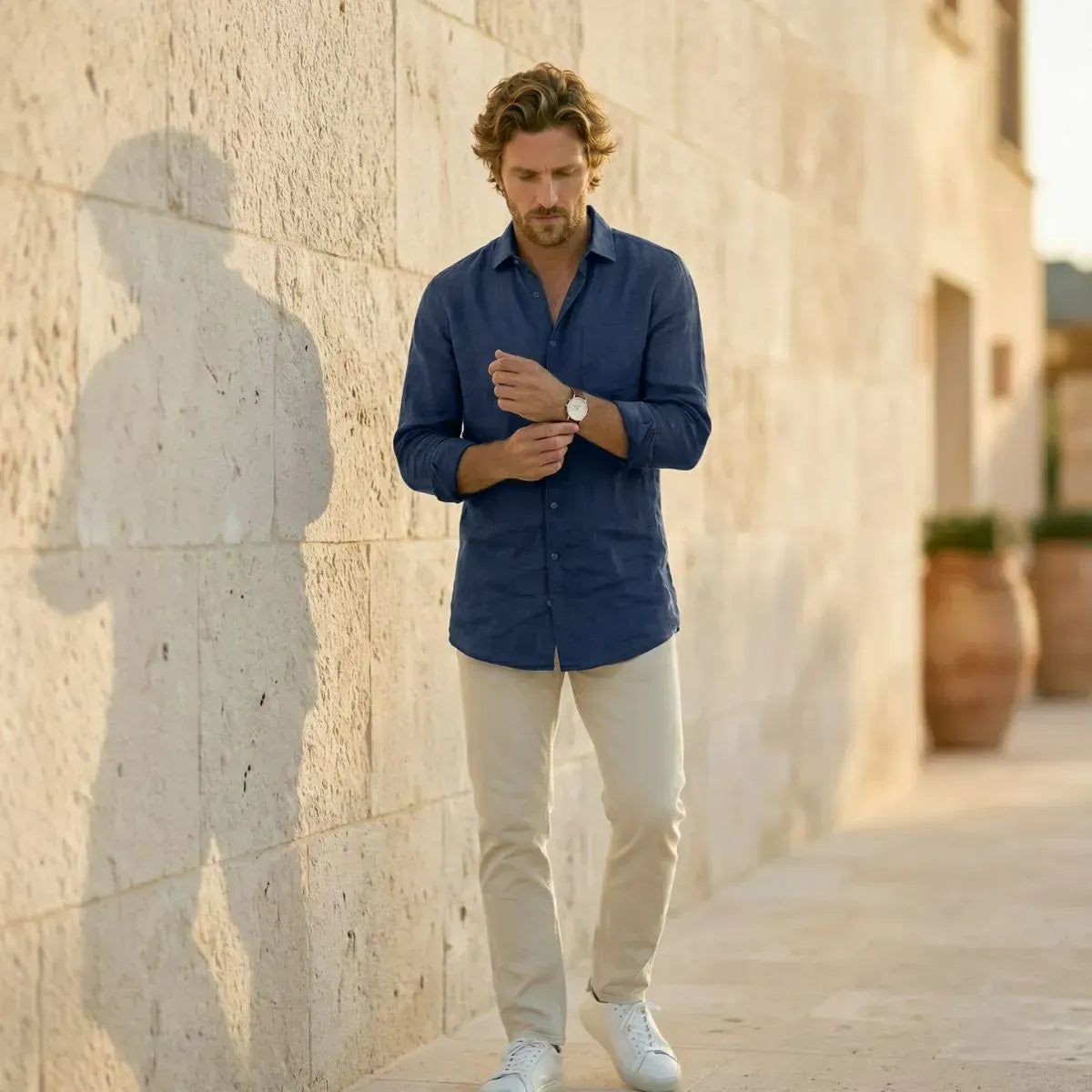 CHEMISE EN LIN BLEU | MARINE - Chemises françaises