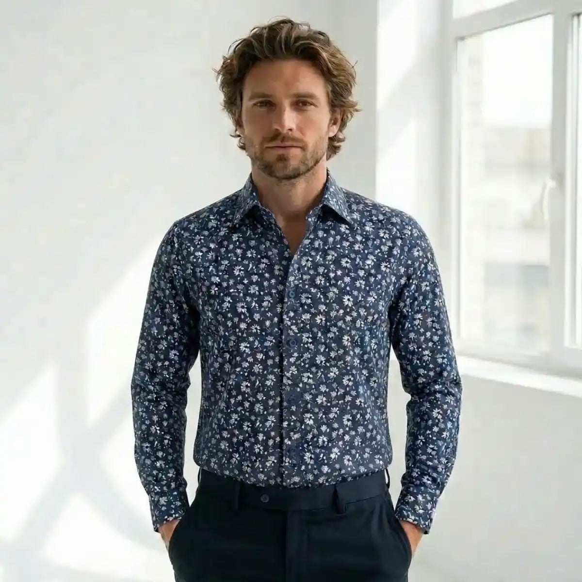 Chemise française à fleurs