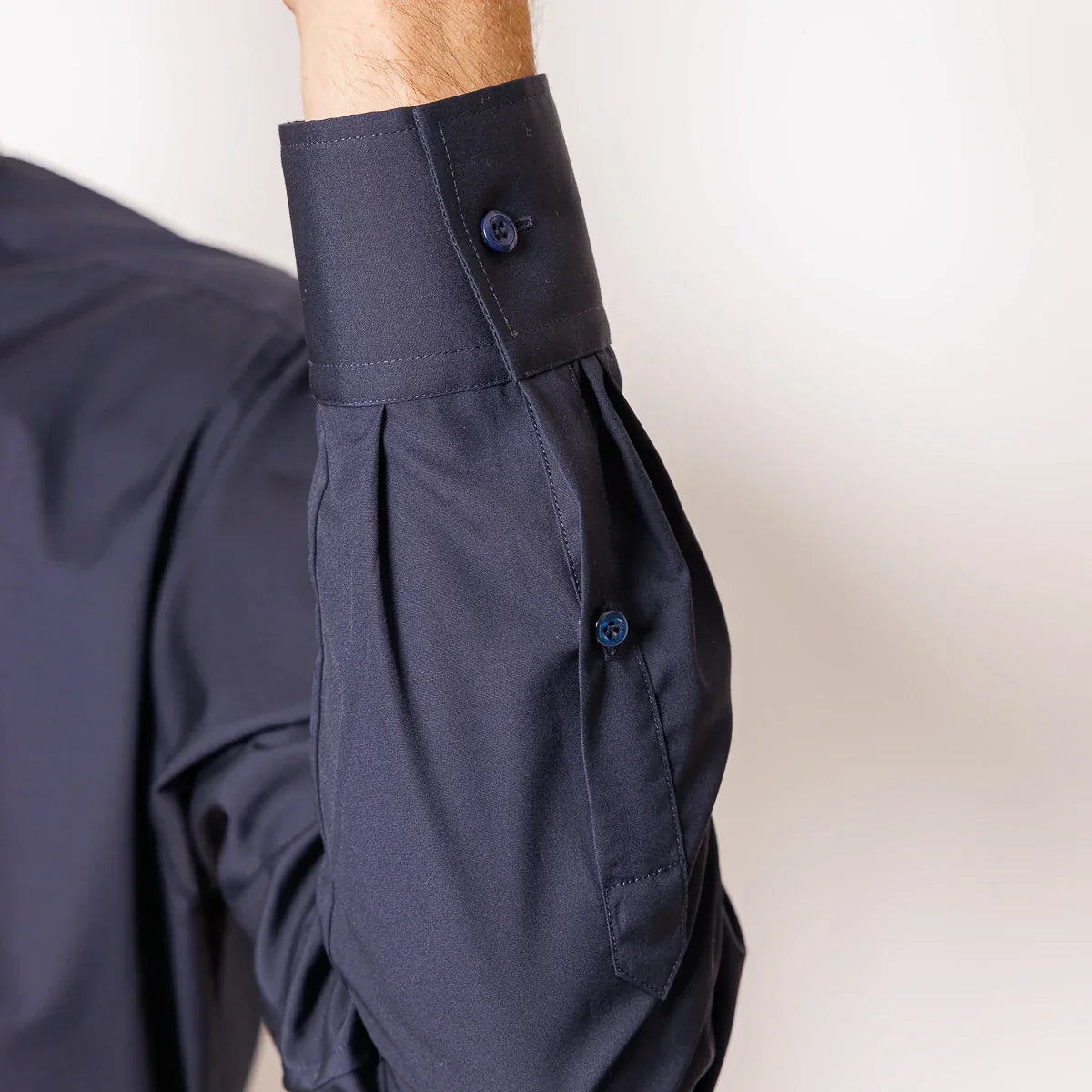 Chemise française Homme | Col Mao | Bleu Marine