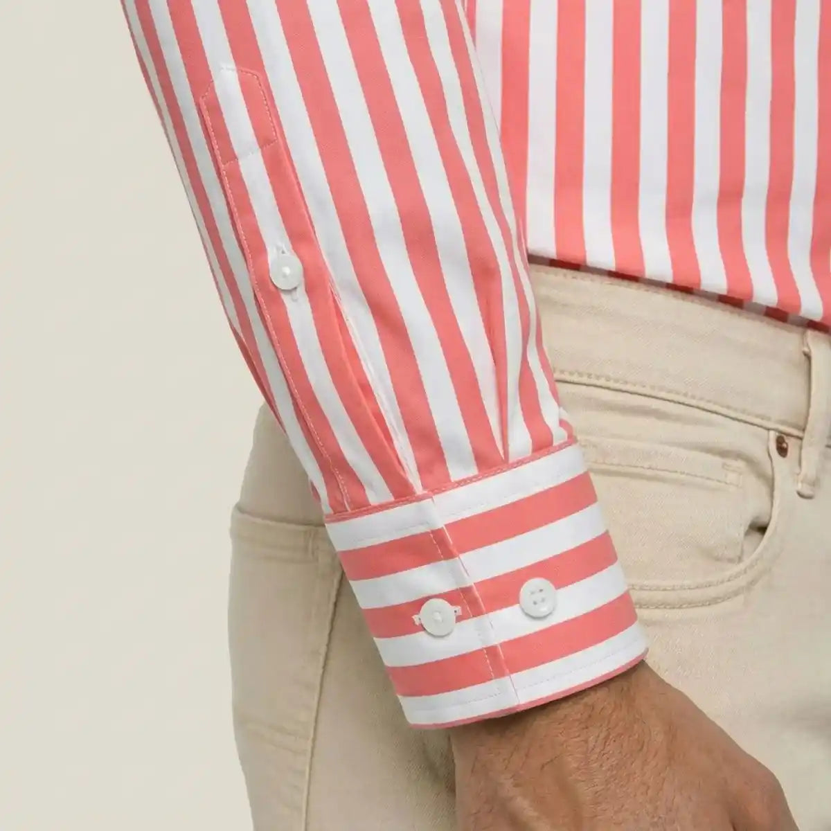 CHEMISE RAYEE HOMME | FUSCHIA - Chemise française