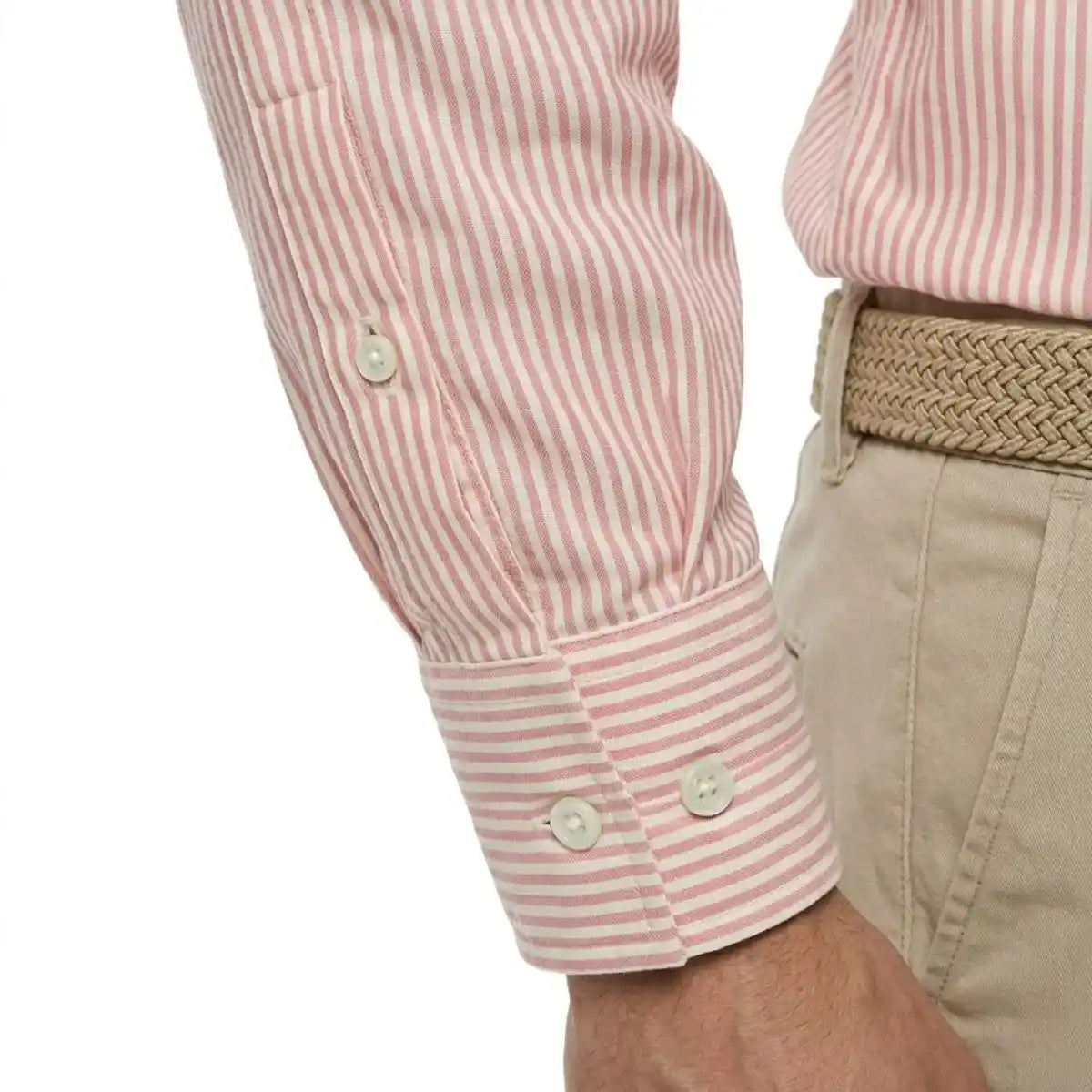 CHEMISE RAYEE HOMME | ROSE TEMP - Chemise française