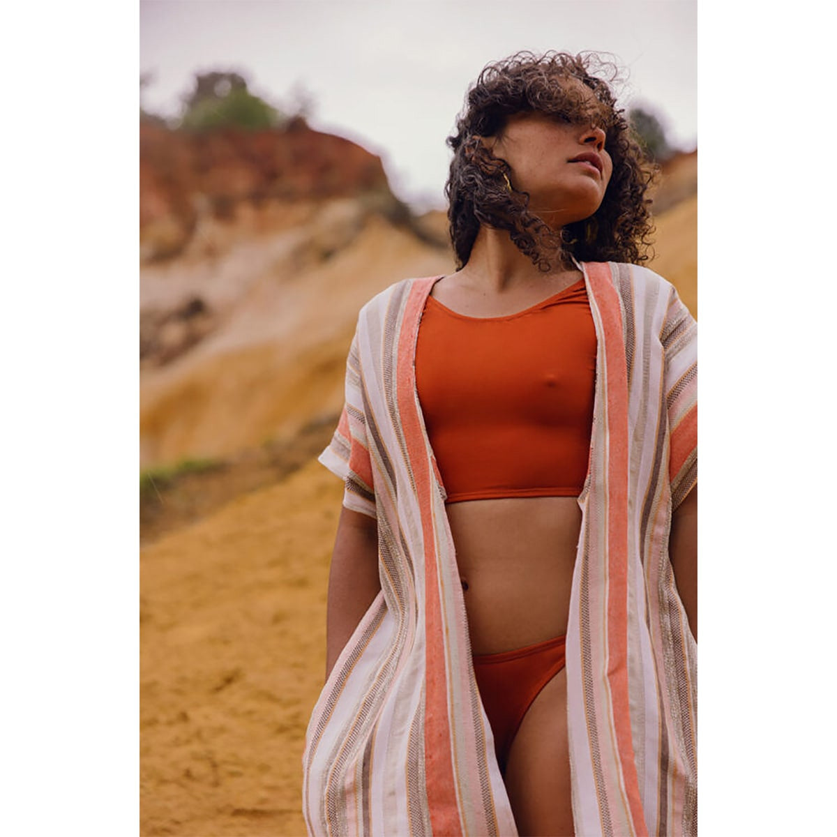 Crop top de maillot de bain Léa terracotta