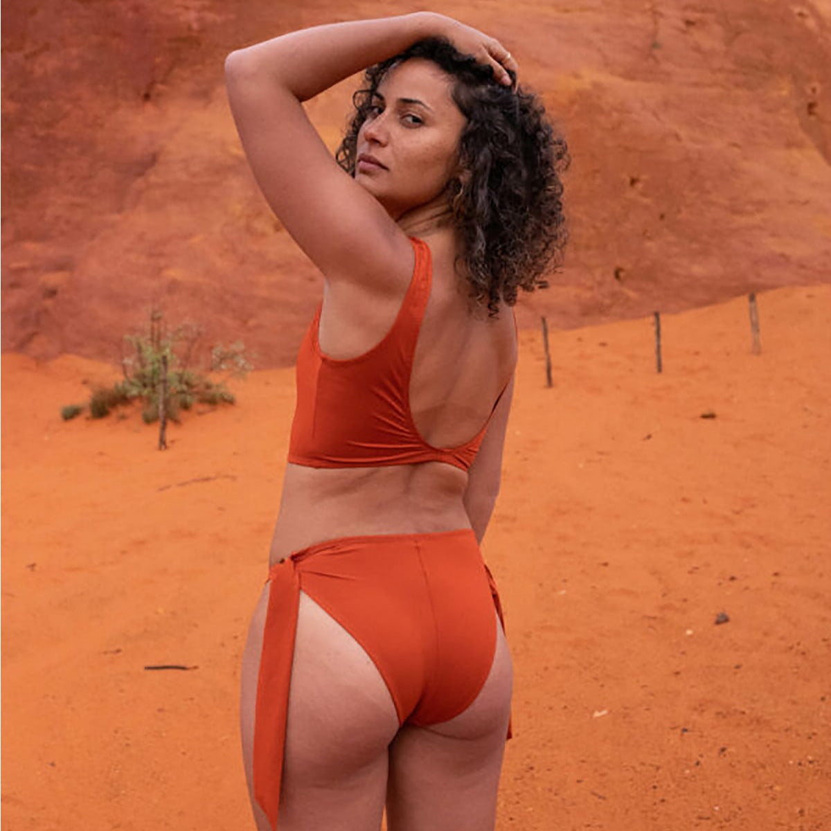 Crop top de maillot de bain Léa terracotta