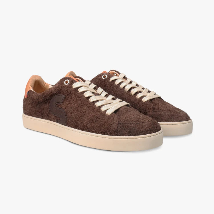 Basket cuir française Dahlia marron