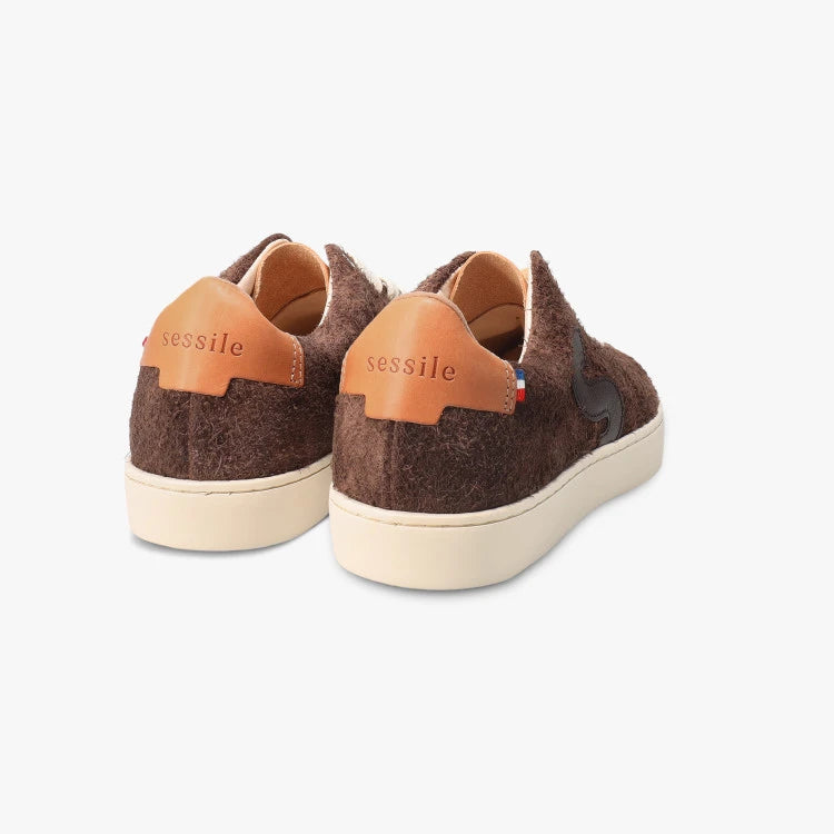 Basket cuir française Dahlia marron