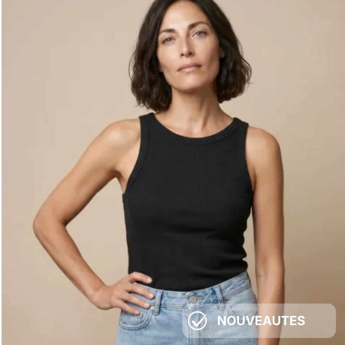 Débardeur noir coton bio