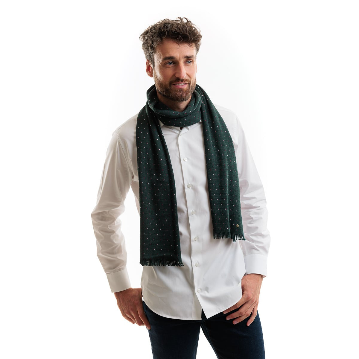 Echarpe verte en laine pour homme