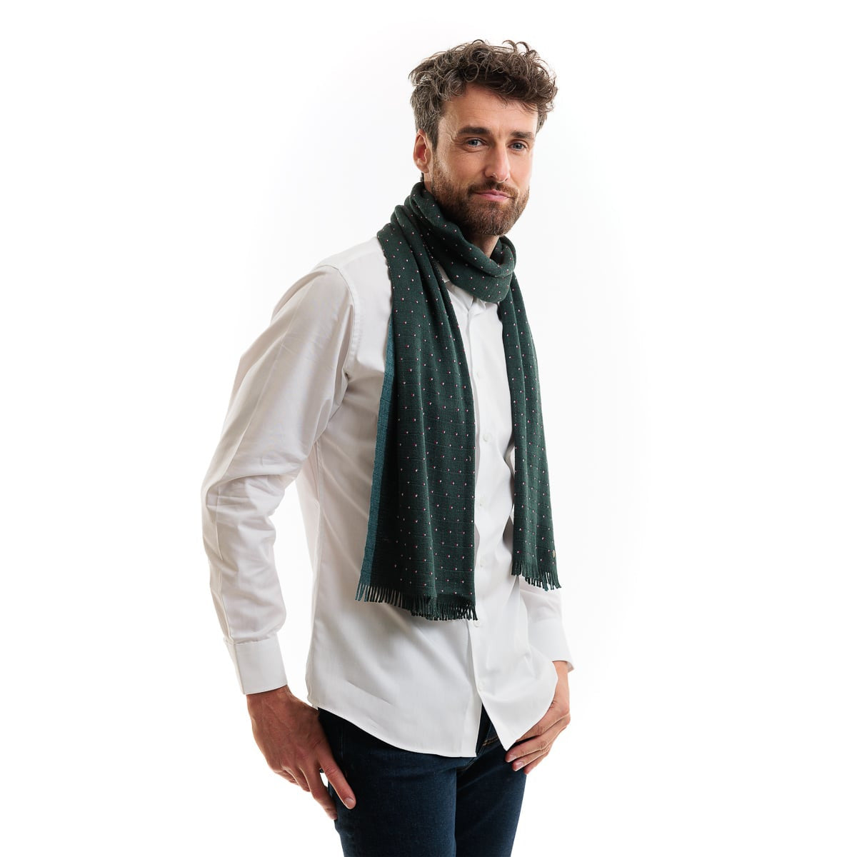 Echarpe verte en laine pour homme