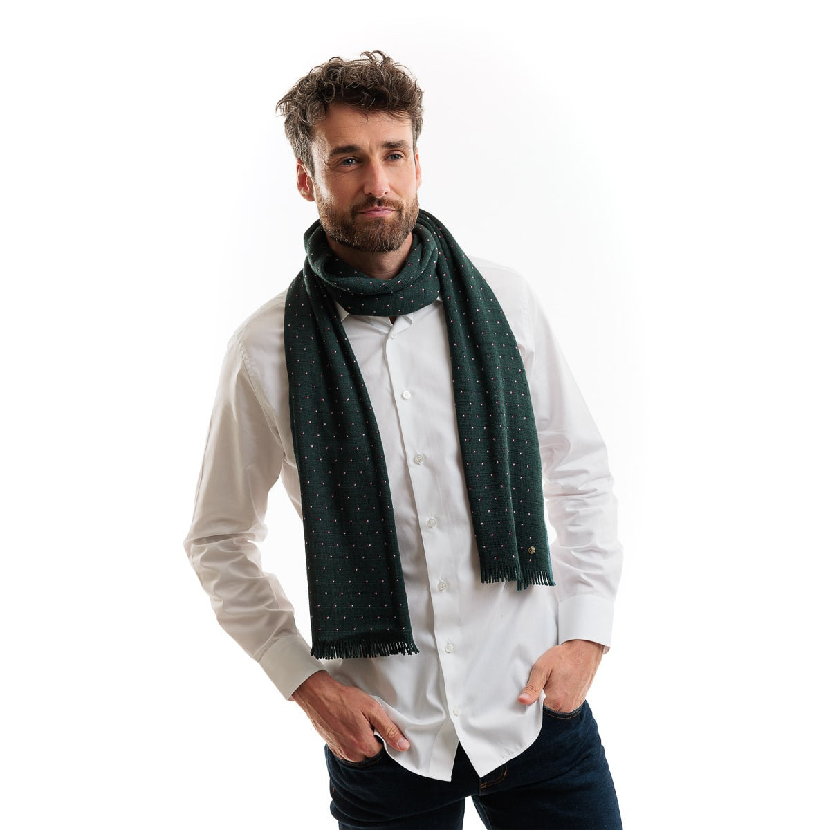 Echarpe verte en laine pour homme