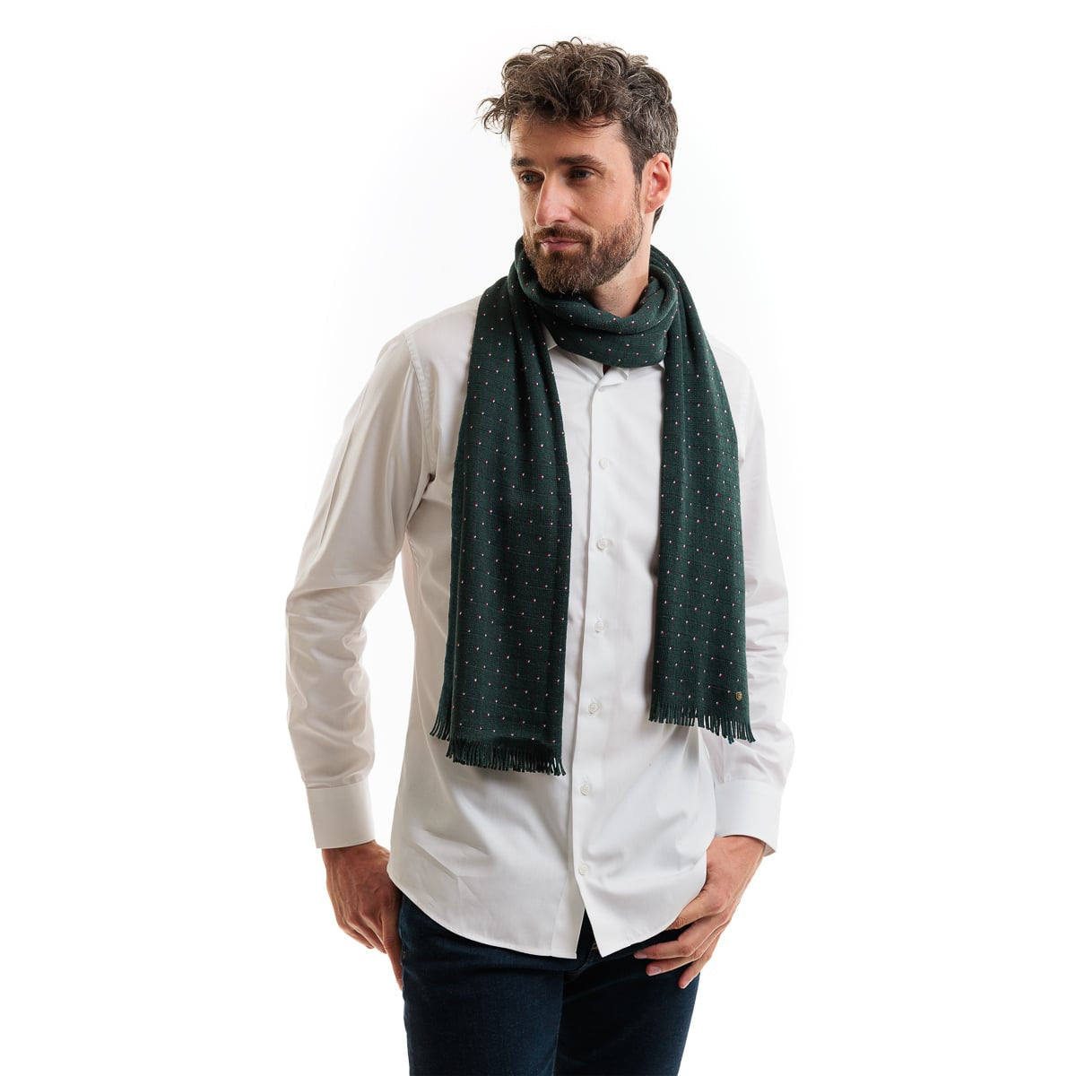 Echarpe verte en laine pour homme
