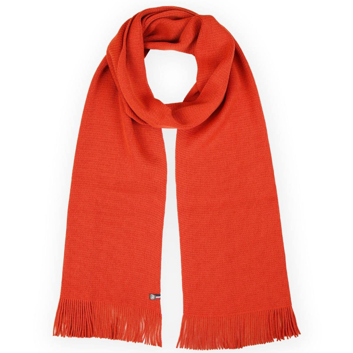 Echarpe Laine homme orange avec franges