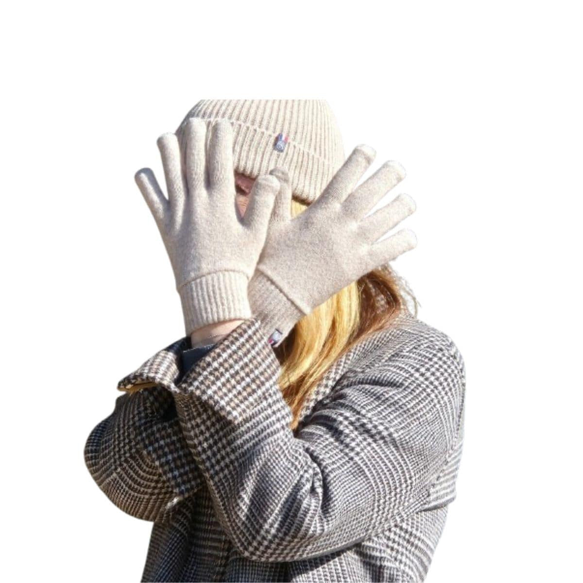 Gants femme Beige en laine et acrylique