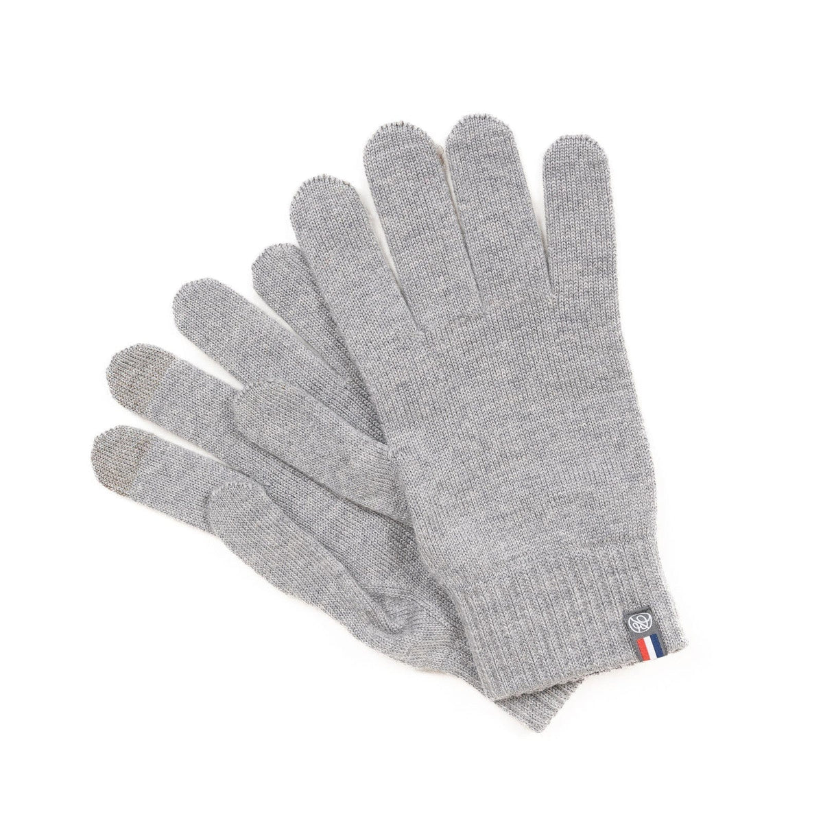 Gants tactiles en laine mérinos pour femme, coloris gris