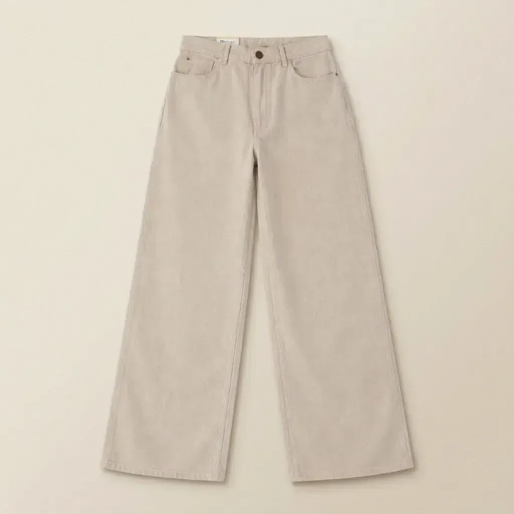 Jean Extra large femme taille haute | Ecru - JEAN