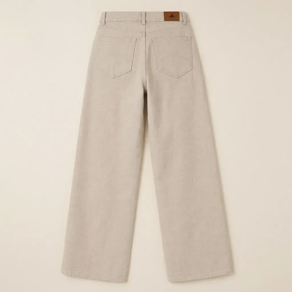 Jean Extra large femme taille haute | Ecru - JEAN