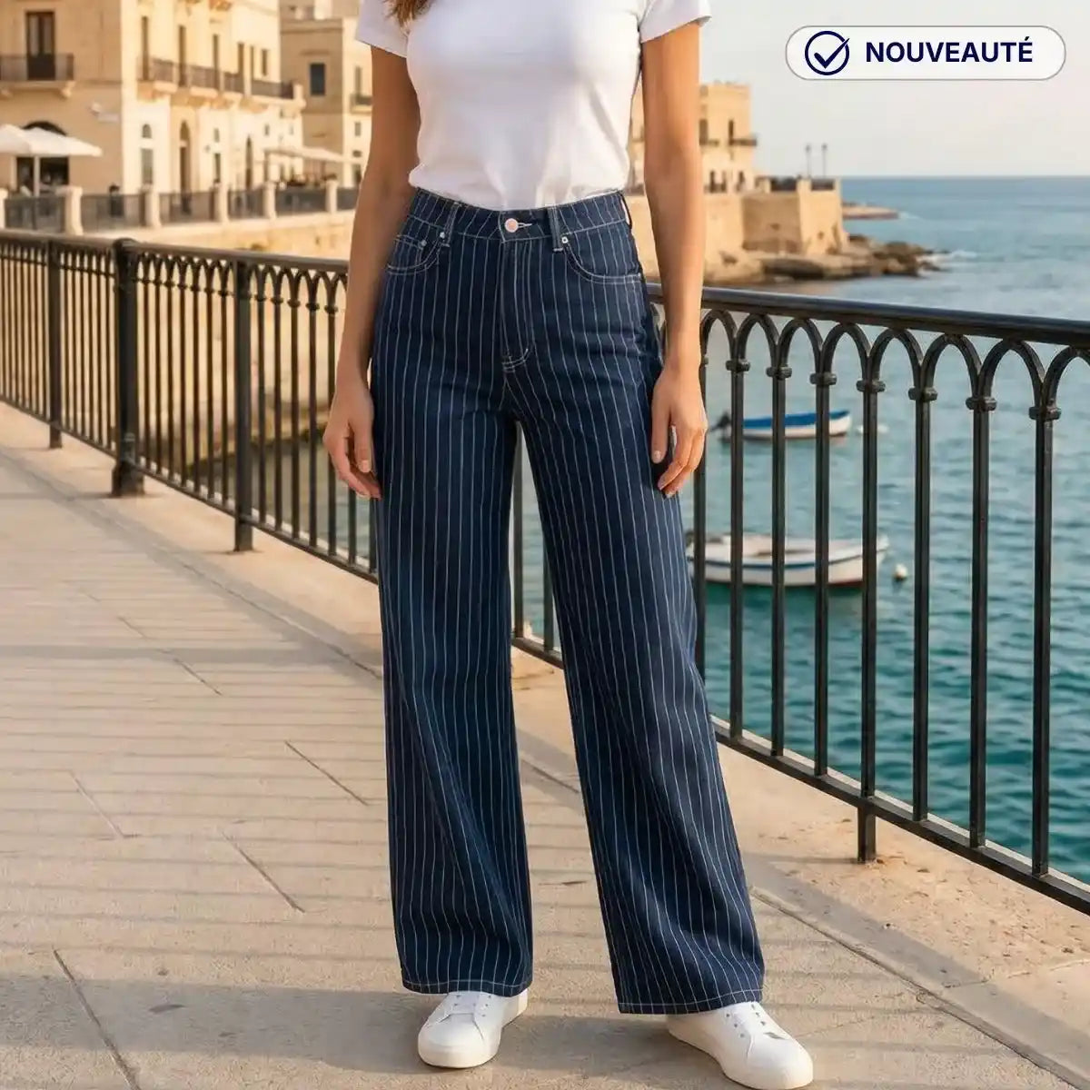 Jean Extra large femme taille haute | Le Tennis Blue super confort - JEAN