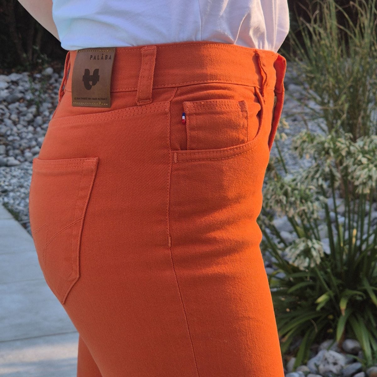jean francais femme orange