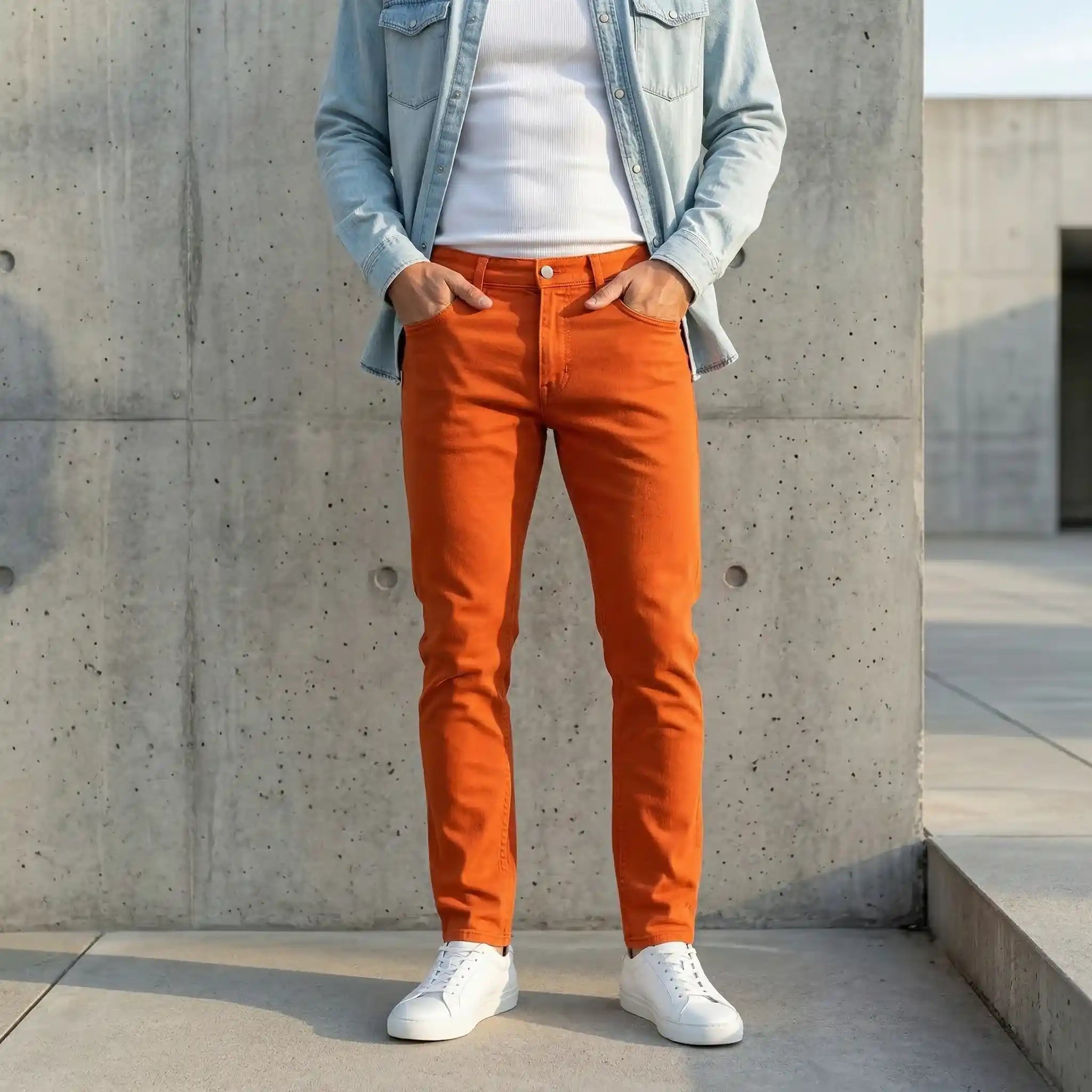 Jean Homme Orange | Made in France - JEAN