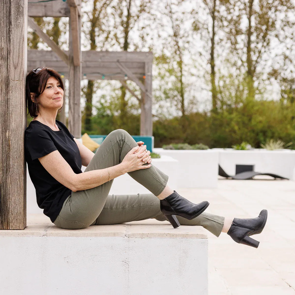 jean femme kaki coupe mom made in France