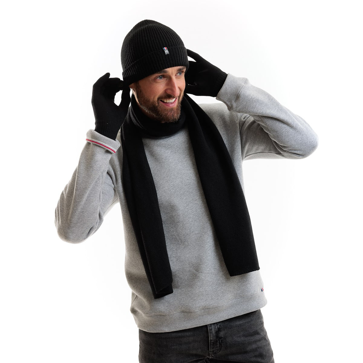 Le bonnet en laine homme bleu marine